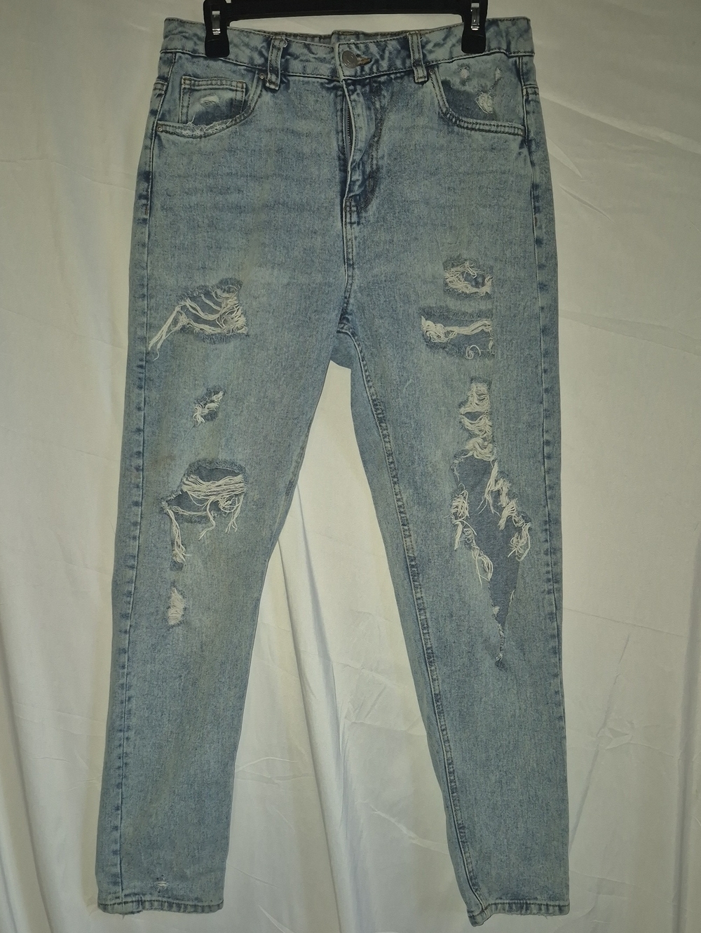 REFUGE Distressed Light Blue Women's Jeans - Classic High-Rise Fit